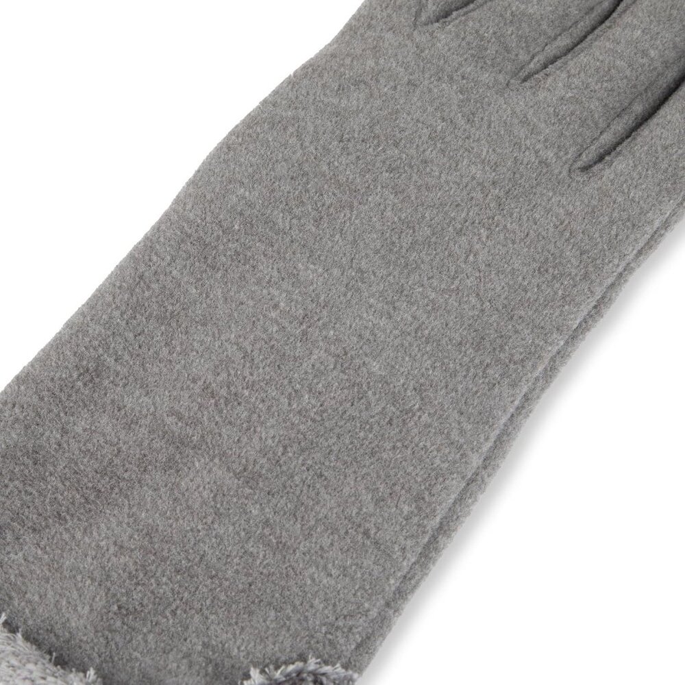 Women's Gray Comfortable Stretch Fleece Lining Microluxe Cold Weather Gloves - Picture 3 of 6